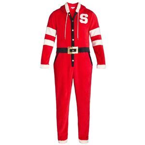 JOLLY KNITS Men's One Piece Red Hooded Santa Suit, NEW! Size 3XL